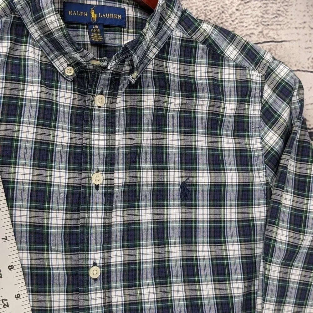 Ralph Lauren boys 14/16 plaid long sleeve shirt
